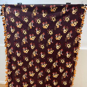 Yellow & Red Mushrooms (Heavy) Fleece Throw Blanket # 34 (50in W X 66in L)